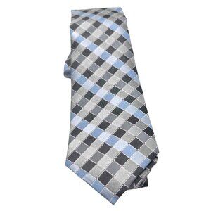 Perry Ellis Portfolio Stolk Geo Slim Silk Necktie, Black, OS